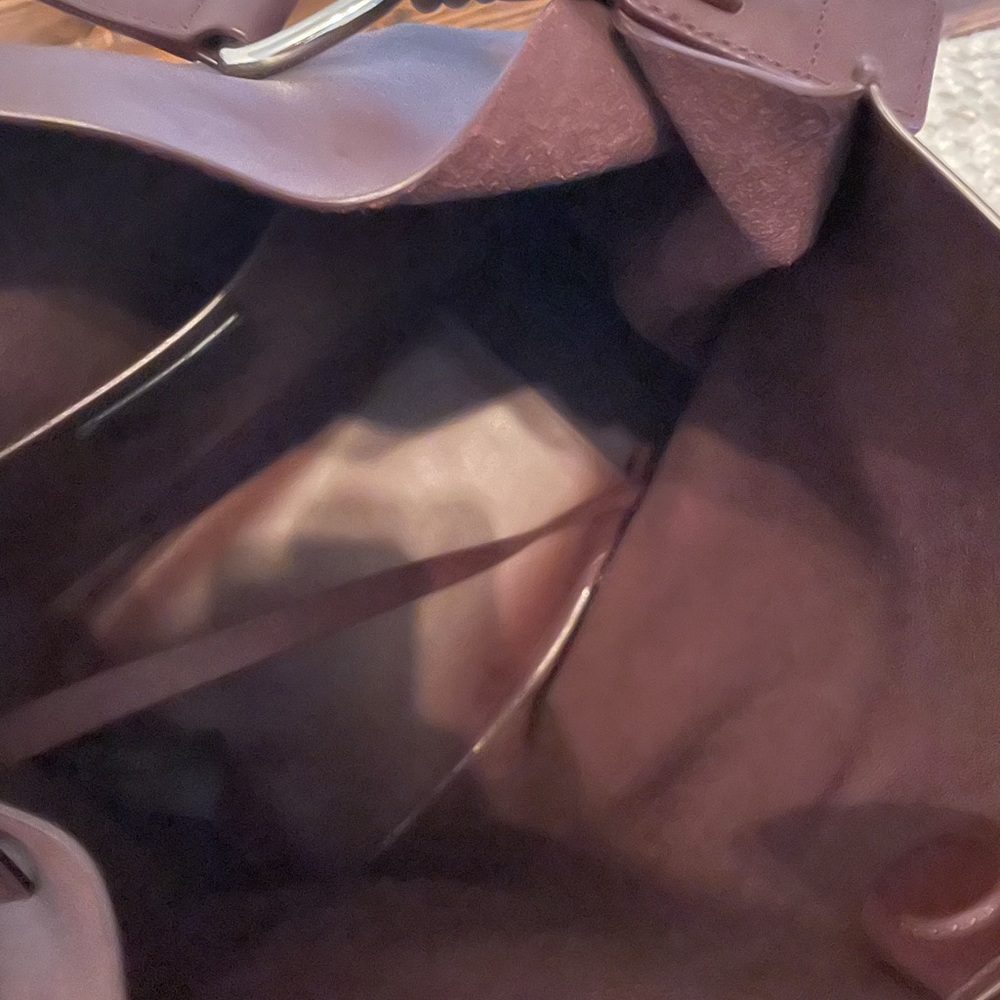 All saints burgundy hobo bag